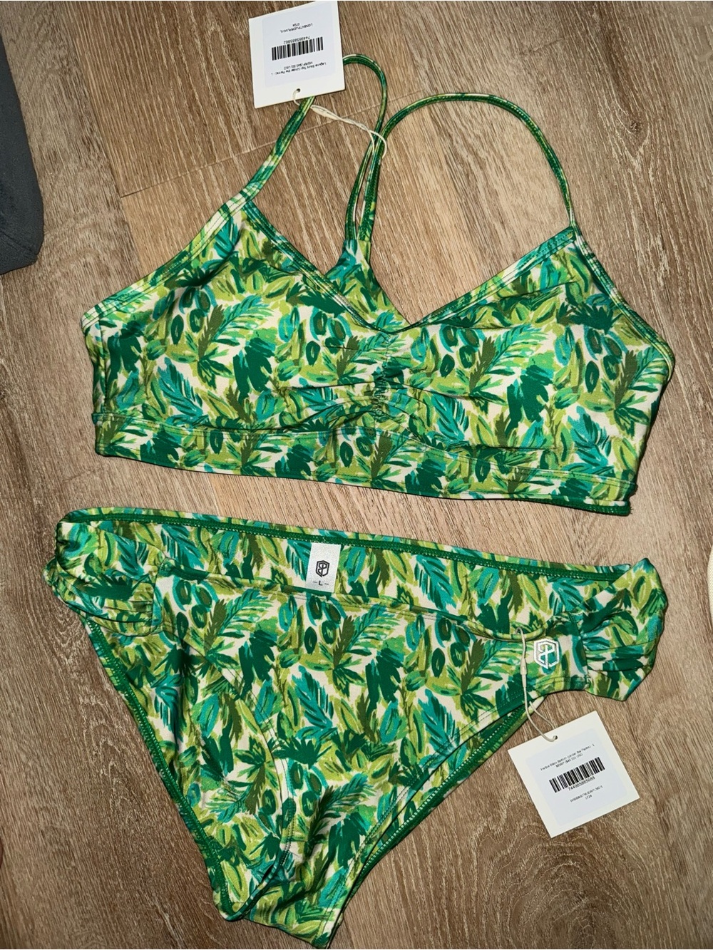 Born Primitive Green Leaf Print Bikini Set